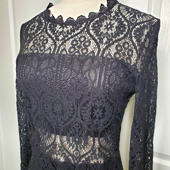 Molly Bracken Stretch-Lace Midi Dress Black Size S - Picture 6 of 6